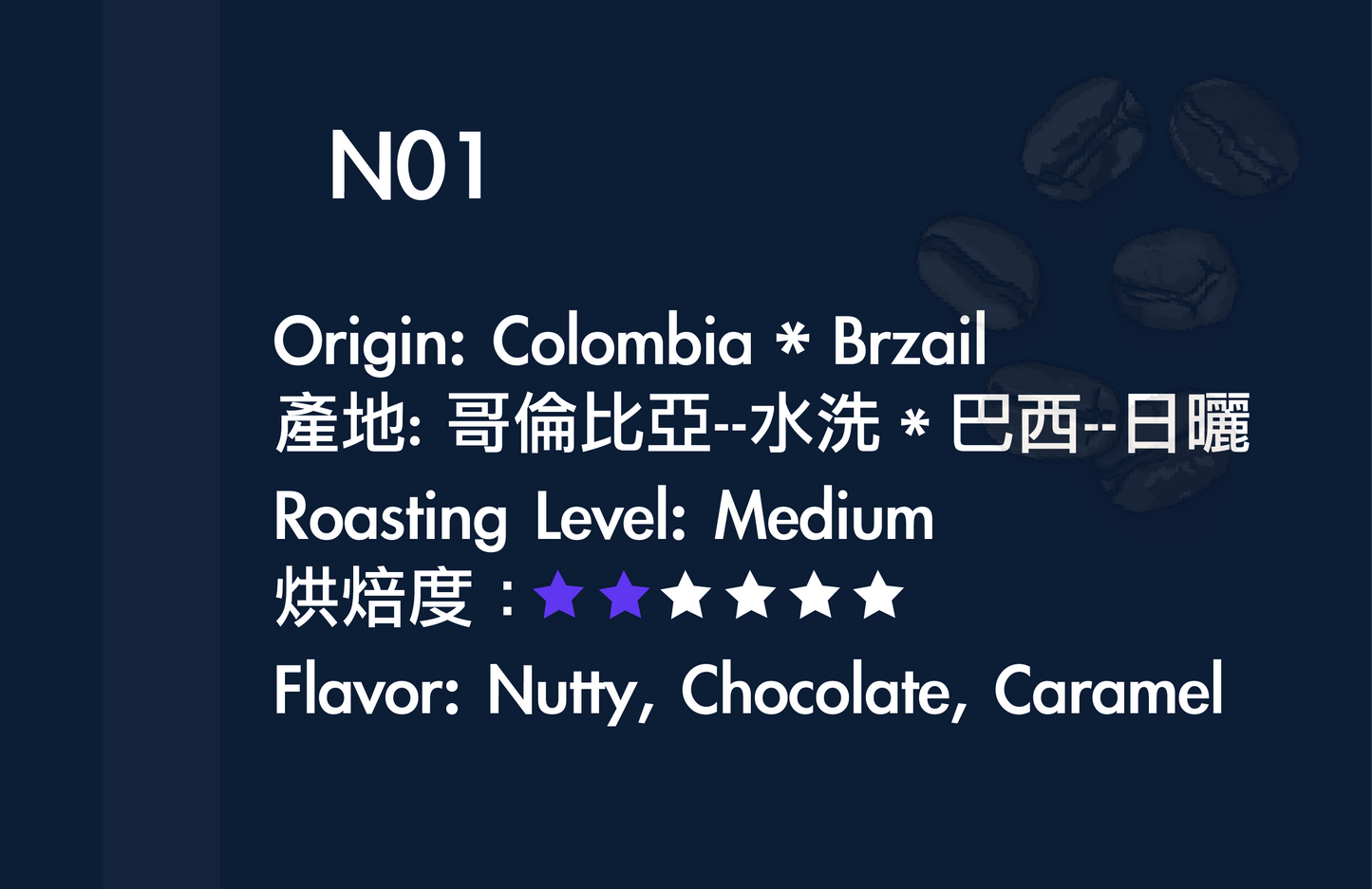 N01 哥倫比亞-水洗 * 巴西-日曬
